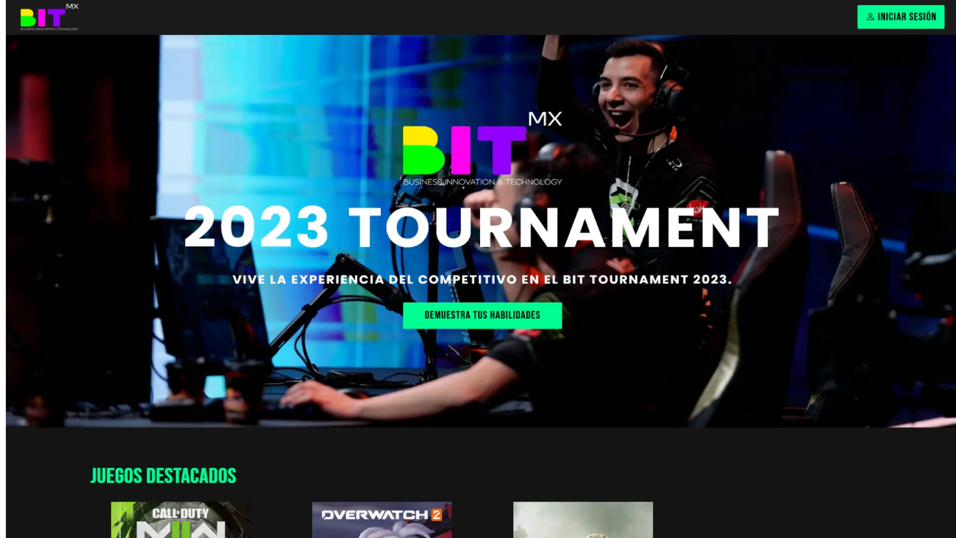 Captura de pantalla del proyecto BIT Tournament 2023 - Web App · Esports