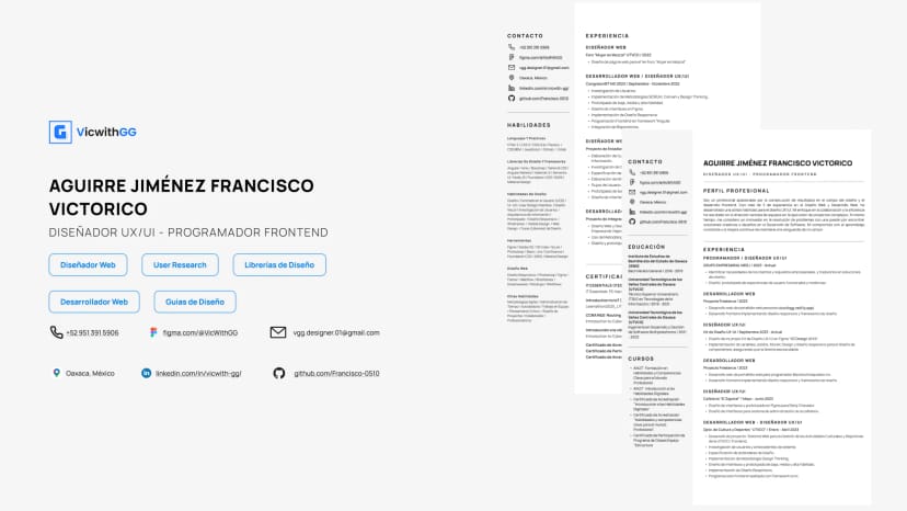 Captura de pantalla de CV Minimalista (Web y PDF)