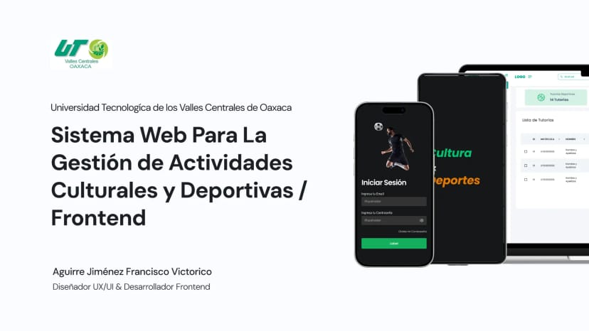 Captura de pantalla de Sistema Web Para La Gestión de Actividades Culturales y Deportivas