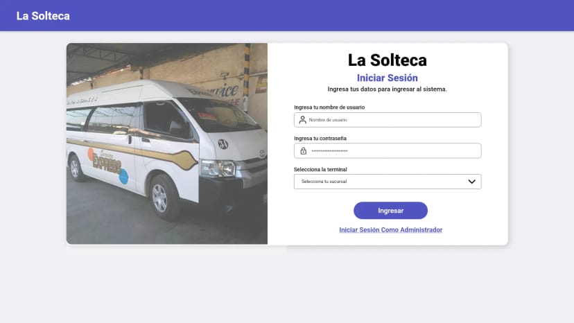 Captura de pantalla de Sistema Venta de Boletos La Solteca