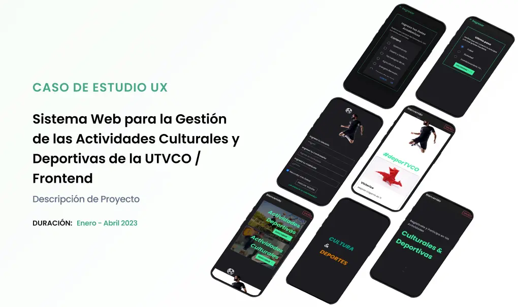 Captura de pantalla del proyecto Diseño de Sistema Web de Gestión de Actividades - UI/UX Design · Educación